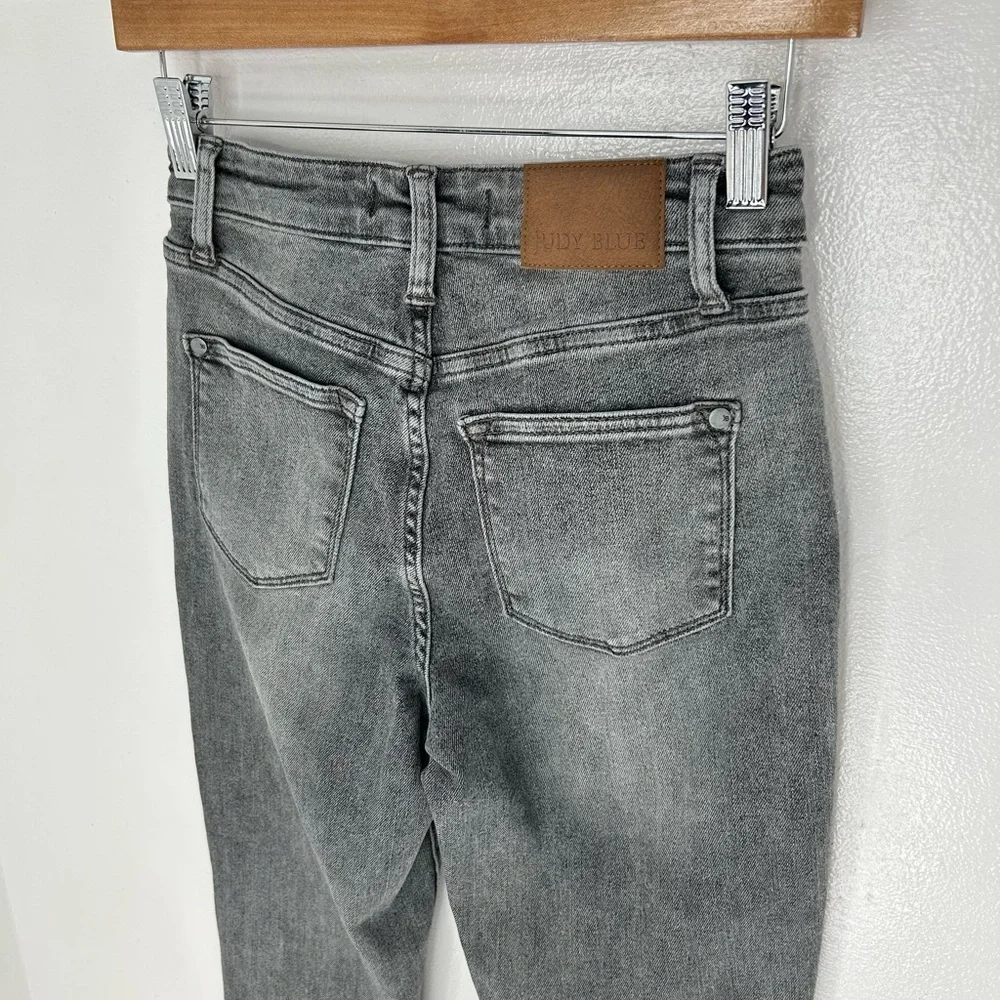 Judy Blue Slim Fit Jeans 1/25 High Rise‎ Light Wash Gray Denim Stretch 24x27.5